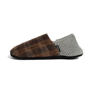 Kilo Lanton Tweed House Shoes Slippers - Fur-Lined Olive Plaid XL